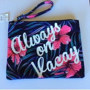 NWT Always on Vacay wristlet makeup bag